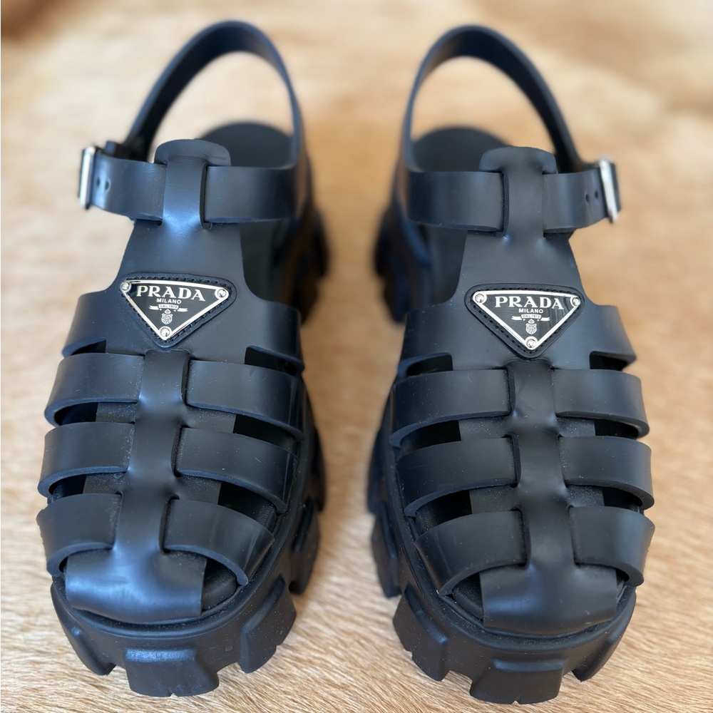 Prada Rubber Monolith Sandals